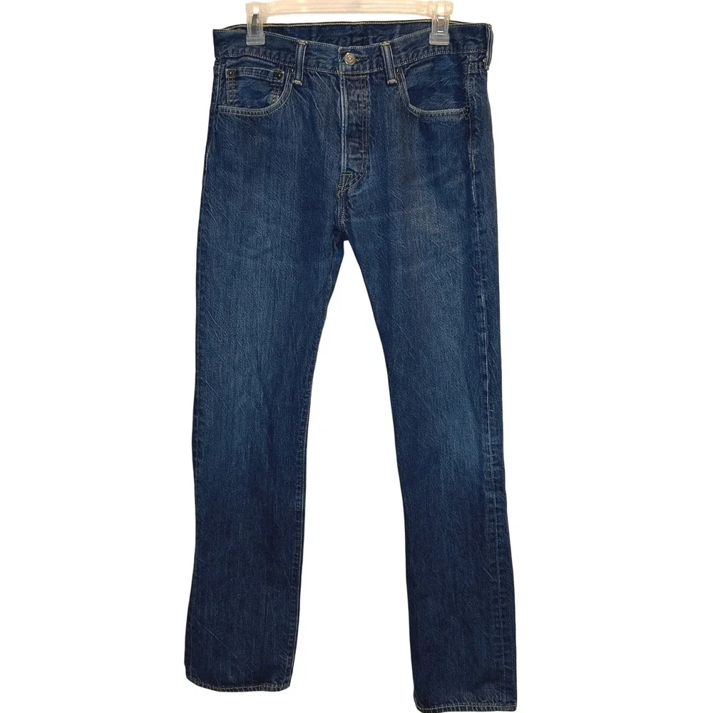 Levi Strauss 501 Original Fit Blue Jeans Men's W32 L32‎ Button Fly Denim Cotton